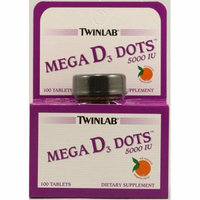 Twinlab Mega D3 Dots Tangerine 5000 IU 100 Tablets