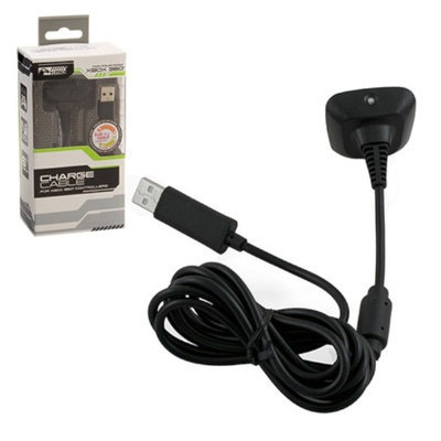 Xbox 360 Controller USB 6' Charge Cable - Black (KMD)