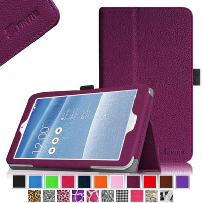 Fintie Folio Leather Case Cover With Auto Wake / Sleep Feature for ASUS MeMO Pad 8 ME181C Tablet, Purple