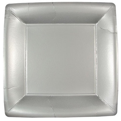 King Zak Ind Lillian Tablesettings 21815 Silver Solid 10 in. Square Plate - 576 Per Case