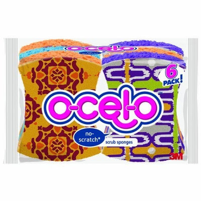 O-Cel-O ocelo No Scratch Scrub Sponge, 6-Count (Pack of 2)