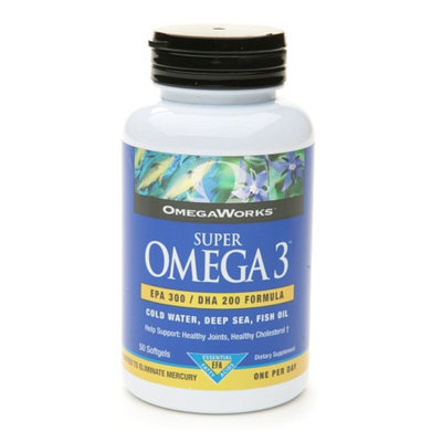 OmegaWorks Super Omega 3 EPA 300 / DHA 200 Formula Fish Oil Softgels