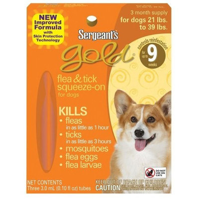 Sergeant's Pet Sergeant's 21-39-Pound Gold Flea and Tick Squeeze-On Dog