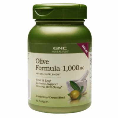 GNC Herbal Plus Olive Formula 1000mg, Caplets, 90 ea