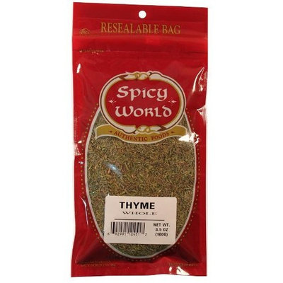 Spicy World Thyme Leaf Whole, 3.5-Ounce Bags (Pack of 6)