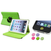 Insten iPad Mini 3/2/1 Case, by INSTEN Green 360 Leather Case Cover+Home Sticker for iPad Mini 3 2 1