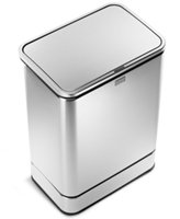 simplehuman Rectangular Sensor Can Fingerprint-Proof Stainless Steel, Brushed, 10.5 gallons, 1 ea