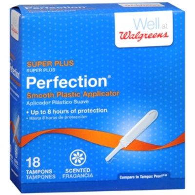 Walgreens Perfection Tampons Plastic Applicator, Scented, 18 ea
