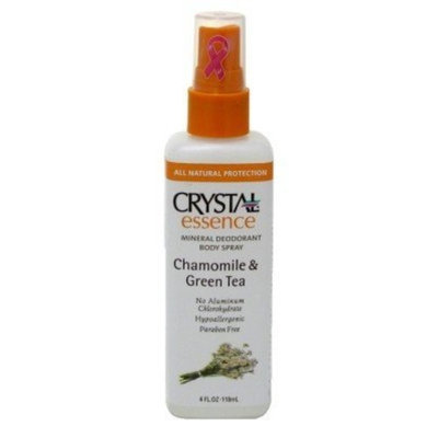 Crystal Deodorant Essence Spray Chamomile/Green Tea 4 oz. (3-Pack) with Free Nail File