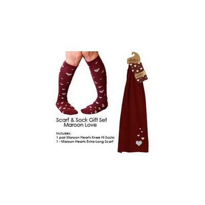 Maggie's Organic Scarf n Sock Gift Set (Maroon /