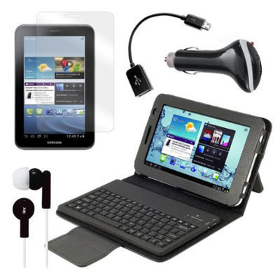 Bluetooth Keyboard Folio with Earphones, Screen Protector, OTG Cable, and More for Samsung Galaxy Tab 2 7