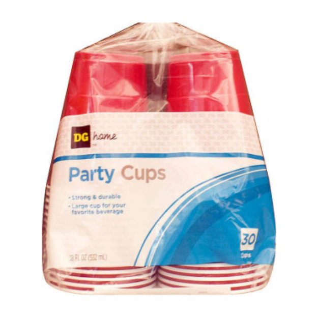 DG Home Plastic Party Cups - Red, 26 ct