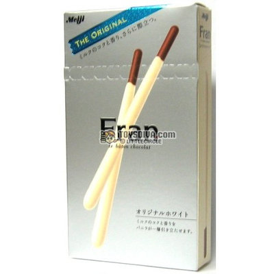 Meiji Fran The Original White Mousse Cream Coated Biscuit Cookie Sticks - 2.2 OZ/ Box, (2 Boxes)