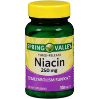 Wal-mart Stores, Inc. Spring Valley Niacin Dietary Supplement Tablets, 250mg, 100 count