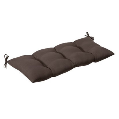 Pillow Perfect Outdoor Tufted Bench/Loveseat/Swing Cushion - Brown