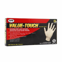 SAS Safety Corp. Value-Touch Disposable Powder Free Latex Gloves, Small, 100 ea