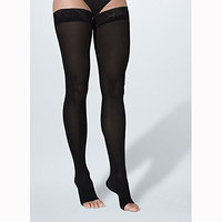 Sigvaris Soft Opaque 841NLLO99 15-20mmHg Open Toe Thigh-Highs Large Long Women Black