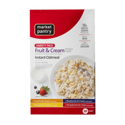 Market Pantry Instant Oatmeal Fruit & Cream Variety Pack 10-ct.