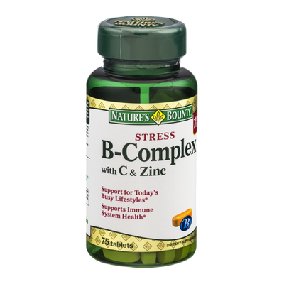 Nature's Bounty Stress B-Complex with C & Zinc Tablets - 75 CT