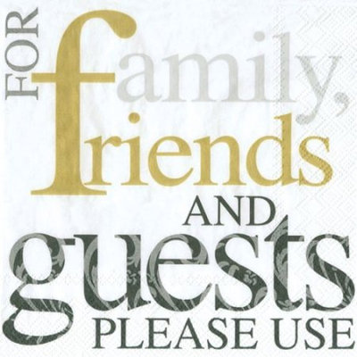 Ideal Home Range 4 Packs Paper Cocktail Napkins Please Use Gold