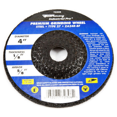 Forney 72306 Grinding Wheel Type 27 Industrial Pro Metal with 5/8-Inch Arbor ZA24R 4-Inch-by-1/8-Inc