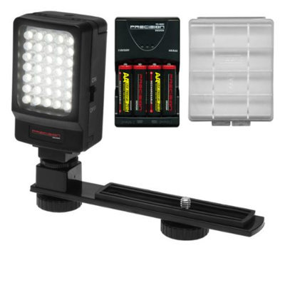 Precision Design Digital Camera / Camcorder LED Video Light with Bracket with Batteries & Charger