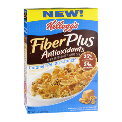 Kellogg's Fiber Plus Caramel Pecan Crunch Cereal