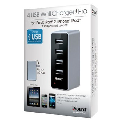 iSound 4 USB Wall Charger Pro for iPad/iPhone/iPod and any USB