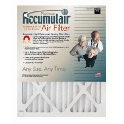 12.5x21x1 (Actual Size) Accumulair Platinum 1-Inch Filter (MERV 11) (4 Pack)
