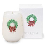 Primal Elements Christmas Wreath Icon Candle 11-Ounce