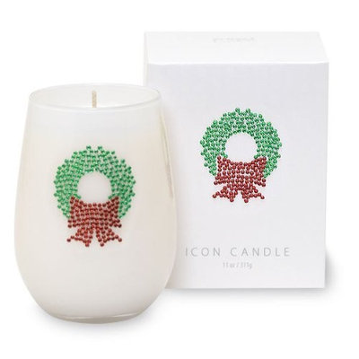 Primal Elements Christmas Wreath Icon Candle 11-Ounce