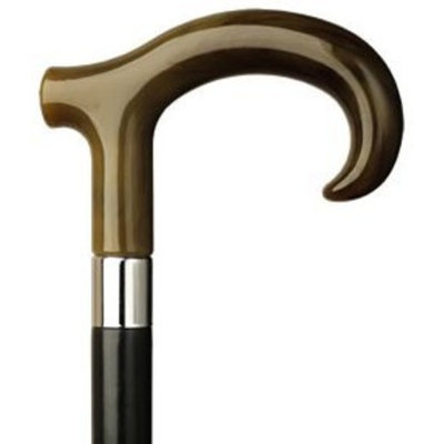 Harvy Men Derby Hook Cane Black Maple Shaft, Horn Handle -Affordable Gift! Item #HAR-9120131