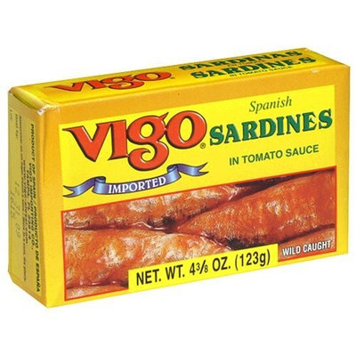Vigo Sardines in Tomato Sauce, 4.375-Ounce Cans (Pack of 10)