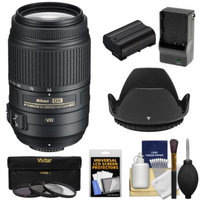 Nikon 55-300mm f/4.5-5.6G VR DX AF-S ED Zoom-Nikkor Lens with EN-EL15 Battery & Charger + 3 UV/CPL/ND8 Filters + Hood + Kit for D7000 & D7100 DSLR Cameras