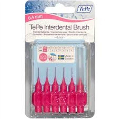 Tepe Oral Health Care Interdental Brush Pink (.4mm) 6 Count
