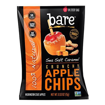 Bare Fruit Bare Natural Sea Salt Caramel Apple Chips, Gluten-Free + Baked, 24 Count