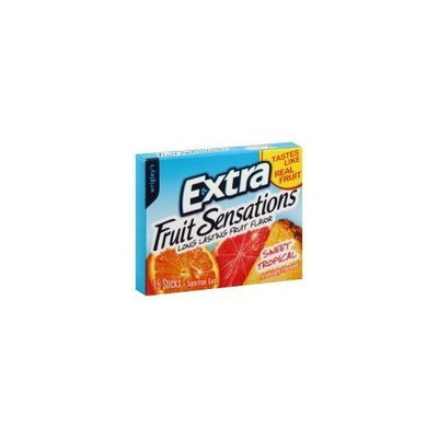 Wrigley's Extra Fruit Sensations Long Lasting Fruit Flavor Sweet Tropical Sugar Free Gum