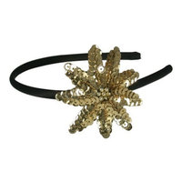 Smoothies Sequins Flower Thin Headband-Gold 01596
