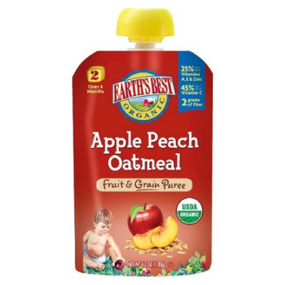 Earth's Best Fruit and Grain Puree - Apple Peach Oatmeal 4.2oz (12