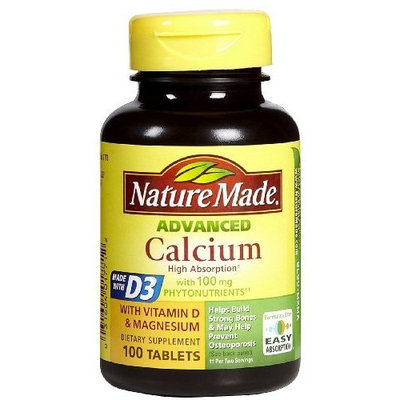 Nature Made Advanced Calcium 100 mg + Vitamin D Tabs, 100 ct