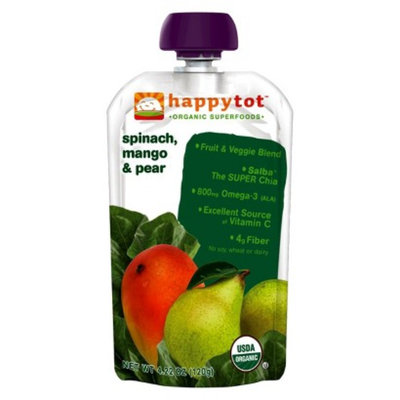 Happy Tot HappyTot Happy Baby Spinach, Mango & Pear 4.2 oz