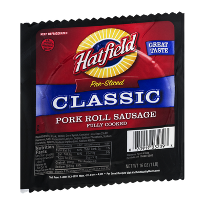 Hatfield Classic Pork Roll Sausage Pre-Sliced