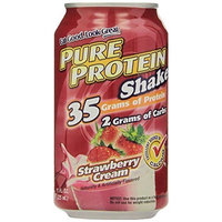 Worldwide Nutrition - Pure Protein Shake 35 Grams Protein, Strawberry Cream 11oz (Pack of 12)