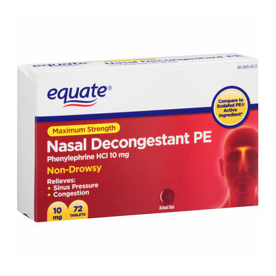 Equate Maximum Strength Non-Drowsy Nasal Decongestant PE Tablets