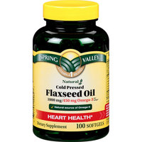 Spring Valley Organic Flaxseed 100Ct Dietary Supplement Flaxseed Oil 100