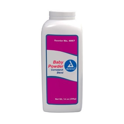 Dynarex Baby Powder with Cornstarch Blend, 14-Ounce, 24 Count