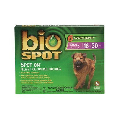 Central Life Sciences Bio Spot Spot On for Dogs 16-30 lbs., 6 Month Supply