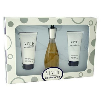 Vivid By Liz Claiborne For Women. Set-edt Spray 1.7 Ounces & Body Lotion 1.7 Ounces & Shower Gel 1.7 Ounces