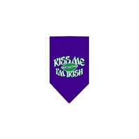 Ahi Kiss me I'm Irish Screen Print Bandana Purple Small