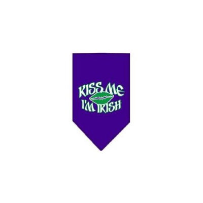 Ahi Kiss me I'm Irish Screen Print Bandana Purple Small